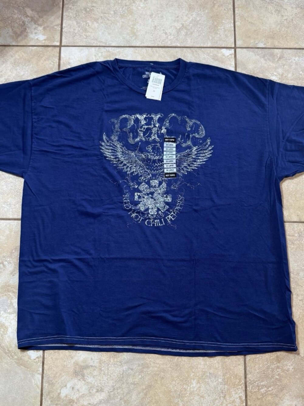 Red Hot Chili Peppers Blue Eagle Logo T-Shirt 2XL New With Tags